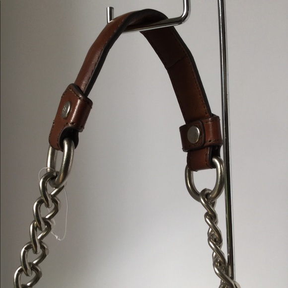 Olivia Harris Teal & Brown Leather Chain Strap - Picture 6 of 8